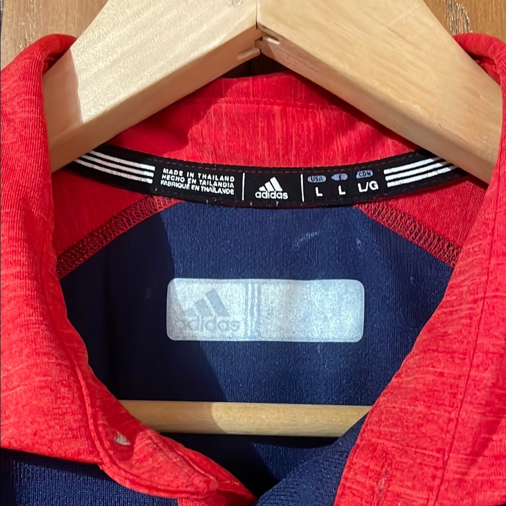 USA World Cup of Hockey 2016 Adidas Red and Blue Performance Polo Shirt - Picture 5 of 6